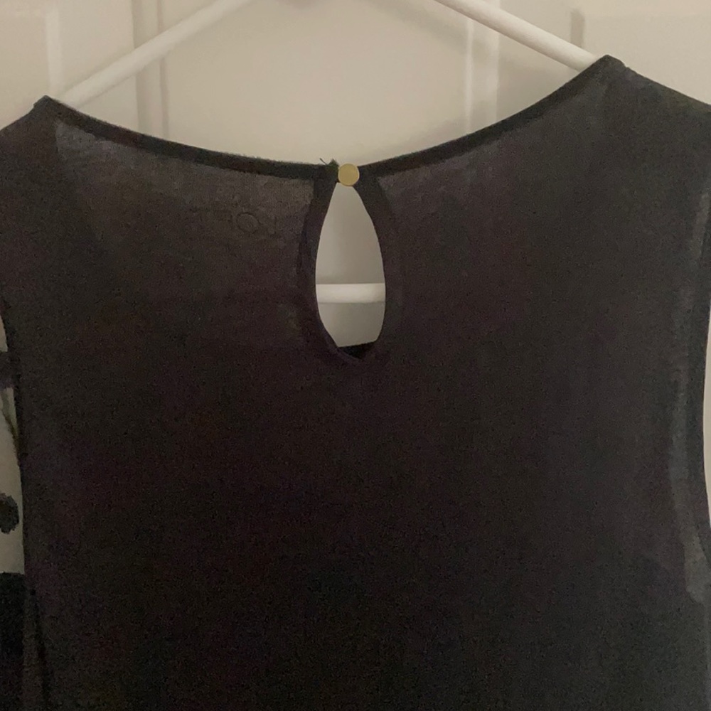 LOFT Black Ruffled Tank - Picture 4 of 5